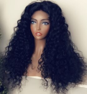 A204 SYMONE Raw Indian Curly NB-Natural Black 4x4 Lace Closure Wig