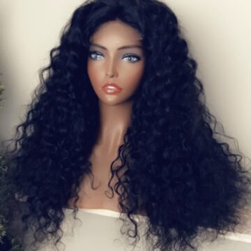 A204 SYMONE Raw Indian Curly NB-Natural Black 4x4 Lace Closure Wig
