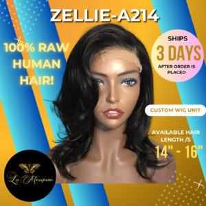 A214 ZELLIE Raw Brazilian Body Wave NB 5X5 Lace Closure Wig