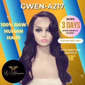A217 GWEN Raw Brazilian Body Wave NB 5X5 Lace Closure Wig