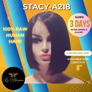 A218 STACY Raw Brazilian Straight NB 5X5 Lace Closure Wig