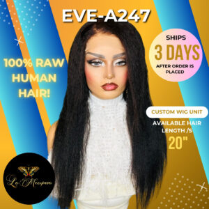 A247 EVE Virgin Brazilian Kinky Straight NB 5X5 Lace Closure Wig
