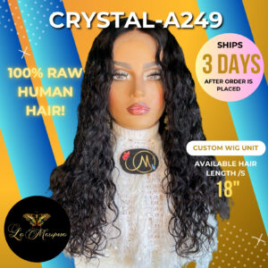 A249 CRYSTAL Virgin Brazilian Loose Deep Wave NB 4x4 Lace Closure Wig