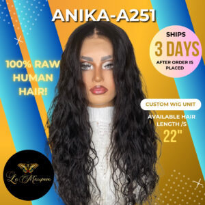 A251 ANIKA Raw Indian Curly NB 5X5 Lace Closure Wig