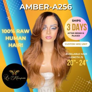 A256 AMBER Raw Vietnamese Straight CC 5X5 Lace Closure Wig