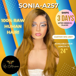 A257 SONIA Raw Vietnamese Straight CC 5X5 Lace Closure Wig